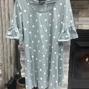 Suzanne Betro Light Blue Polka Dot Dress